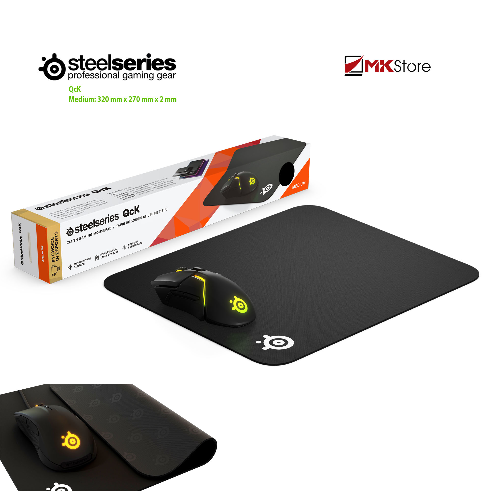 Miếng lót chuột STEELSERIES QcK Medium MKStore