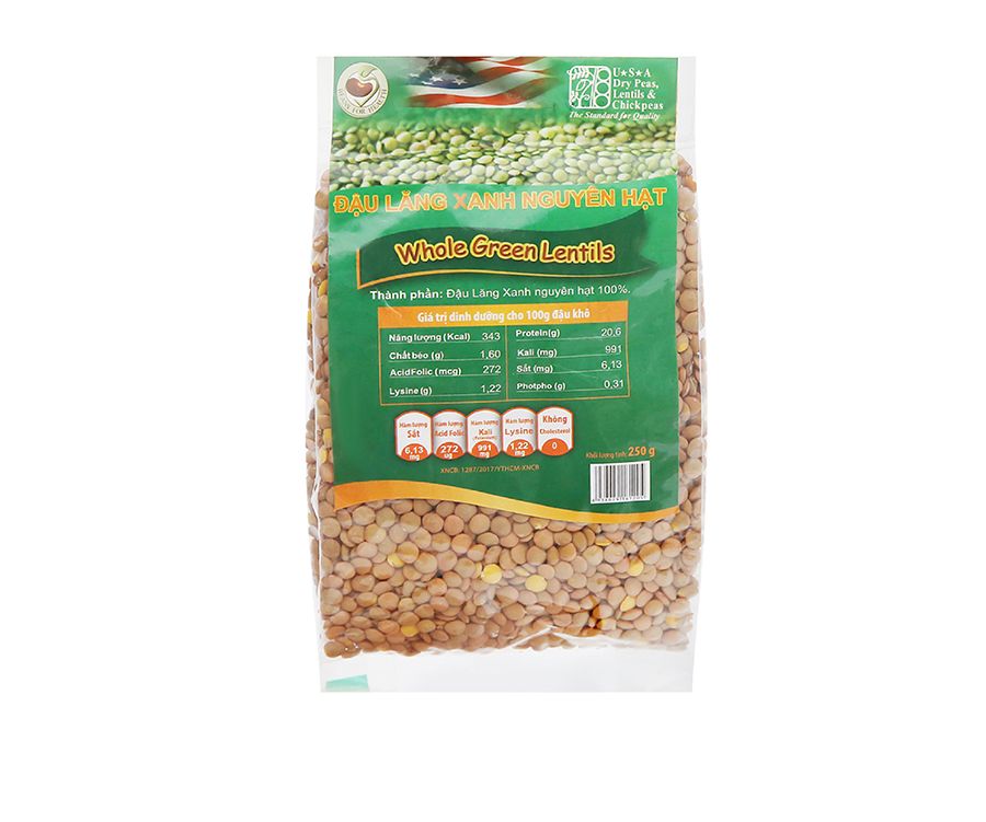 Đậu lăng xanh nguyên hạt Dry Pea 250gr