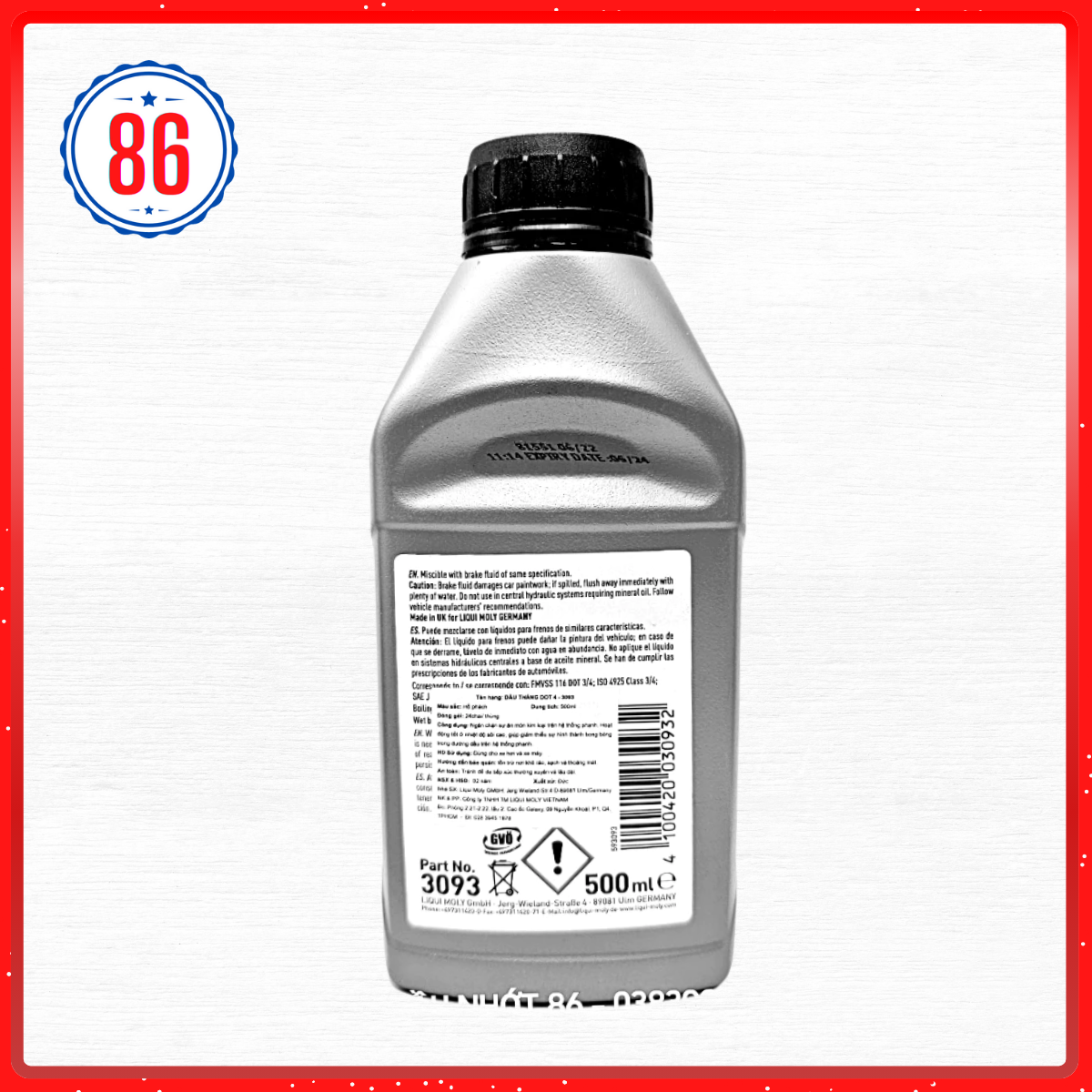 Dầu Thắng đĩa Liquy-Moly Brake Fluid Dot4 500ML