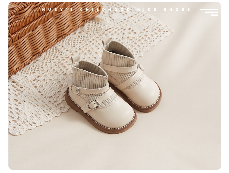 giày boot bốt cao cổ nữ giày bốt bé gái dây nịt thắt lưng khóa cài da pu