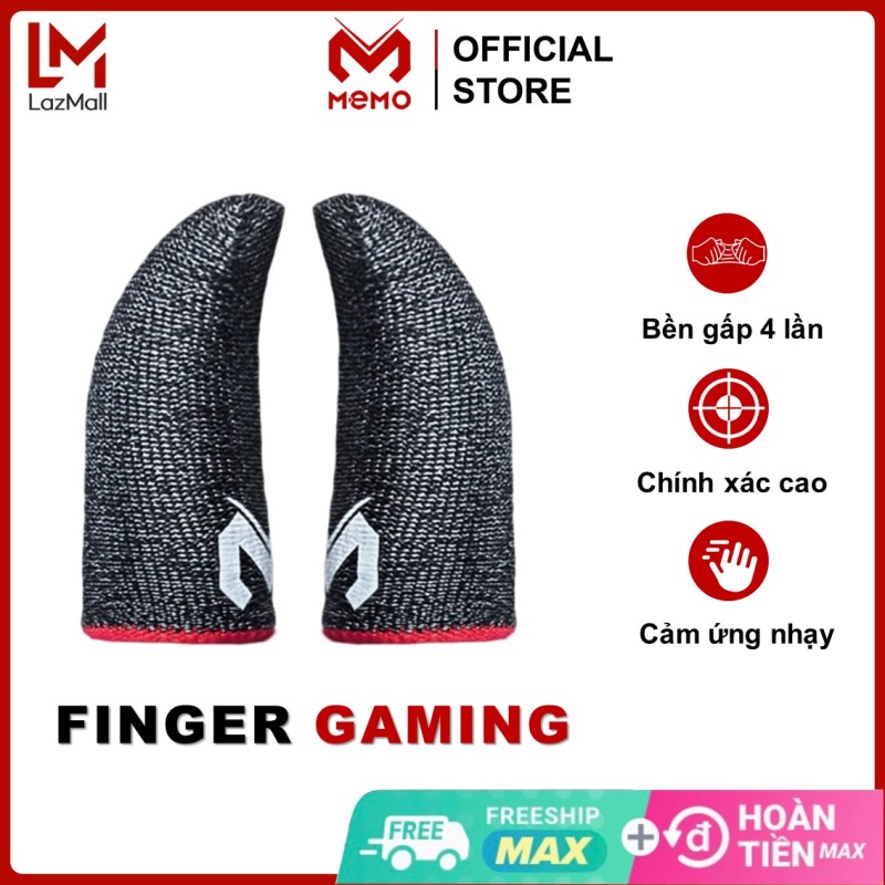 Bao tay chơi game điện thoại MEMO Version 2 Finger Sleeve sợi carbon cảm ứng nhạy chống mồ hôi thiết kế mỏng cho cảm giác thực dòng găng tay gaming chuyên game PUBG FF Tốc Chiến Liên Quân mobile - Hàng chính hãng