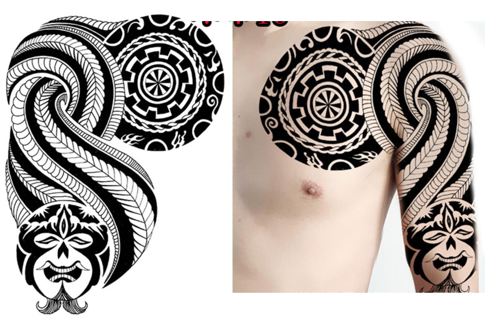 [HCM]Combo 2 tấm hình xăm dán bả vai 24x34cm  (mua 5t tặng mini tattoo)
