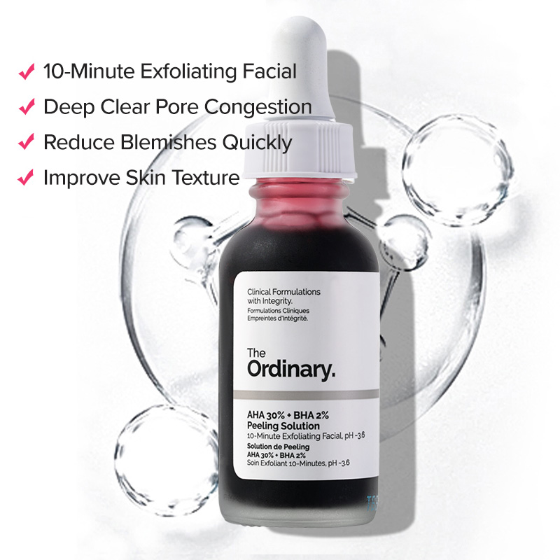 The Ordinary Bộ dưỡng da 2 chai AHA30% + BHA2% Peeling Solution （30ml *2）