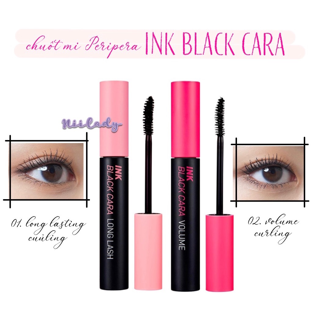 (HSD 29/11/2025) Chuốt mi Peripera Ink Black Cara