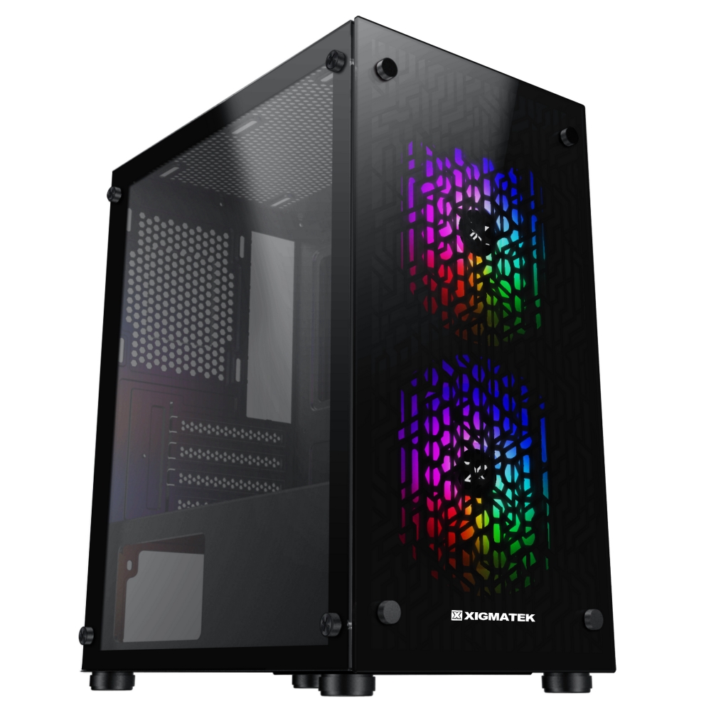 VỎ CASE XIGMATEK NYM 2F - M-ATX, 2 SIDE TEMPERED GLASS (KÈM 02 FAN XIGMATEK X22F)
