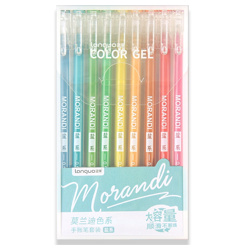 Bút mực Morandi ngòi 0.5mm set 9 chiếc nhiều màu B7