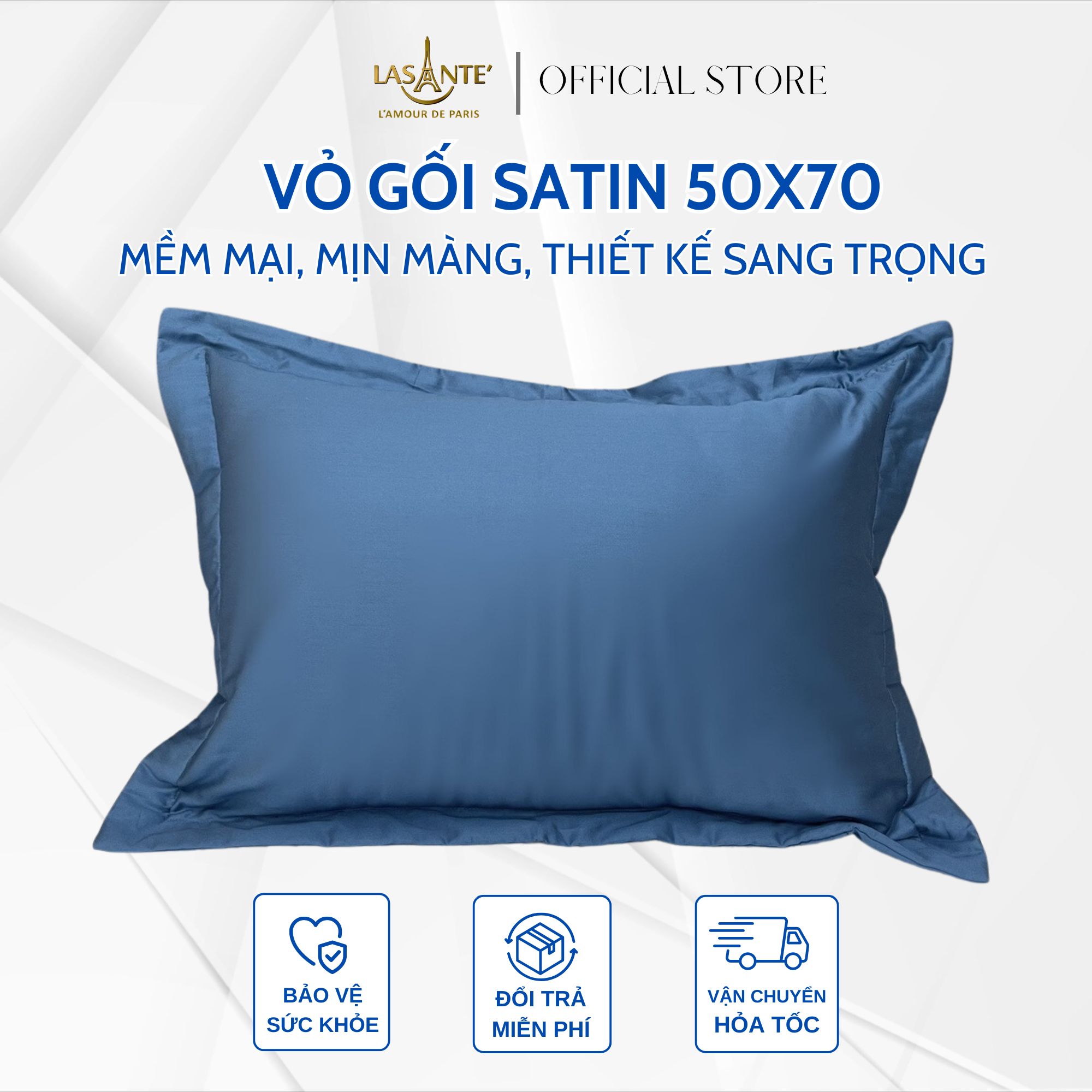 Vỏ gối Lasante Pháp Modal, Tencel 50*70