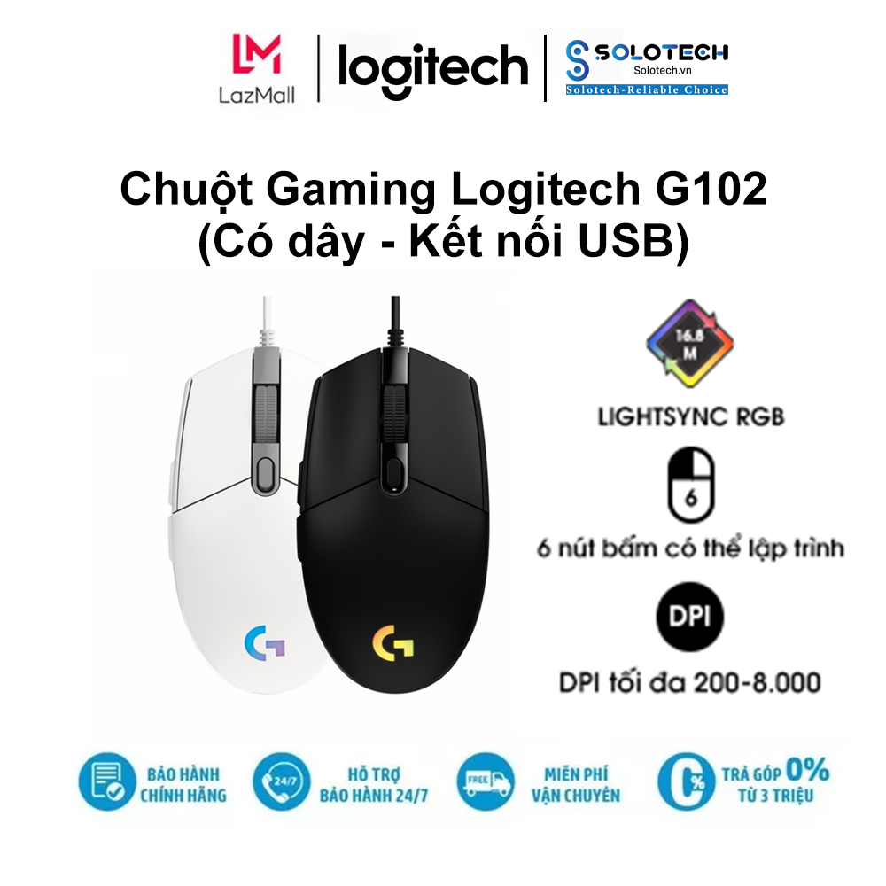 Chuột máy tính Gaming Logitech G102 (Có dây - Kết nối USB) - Hàng ...