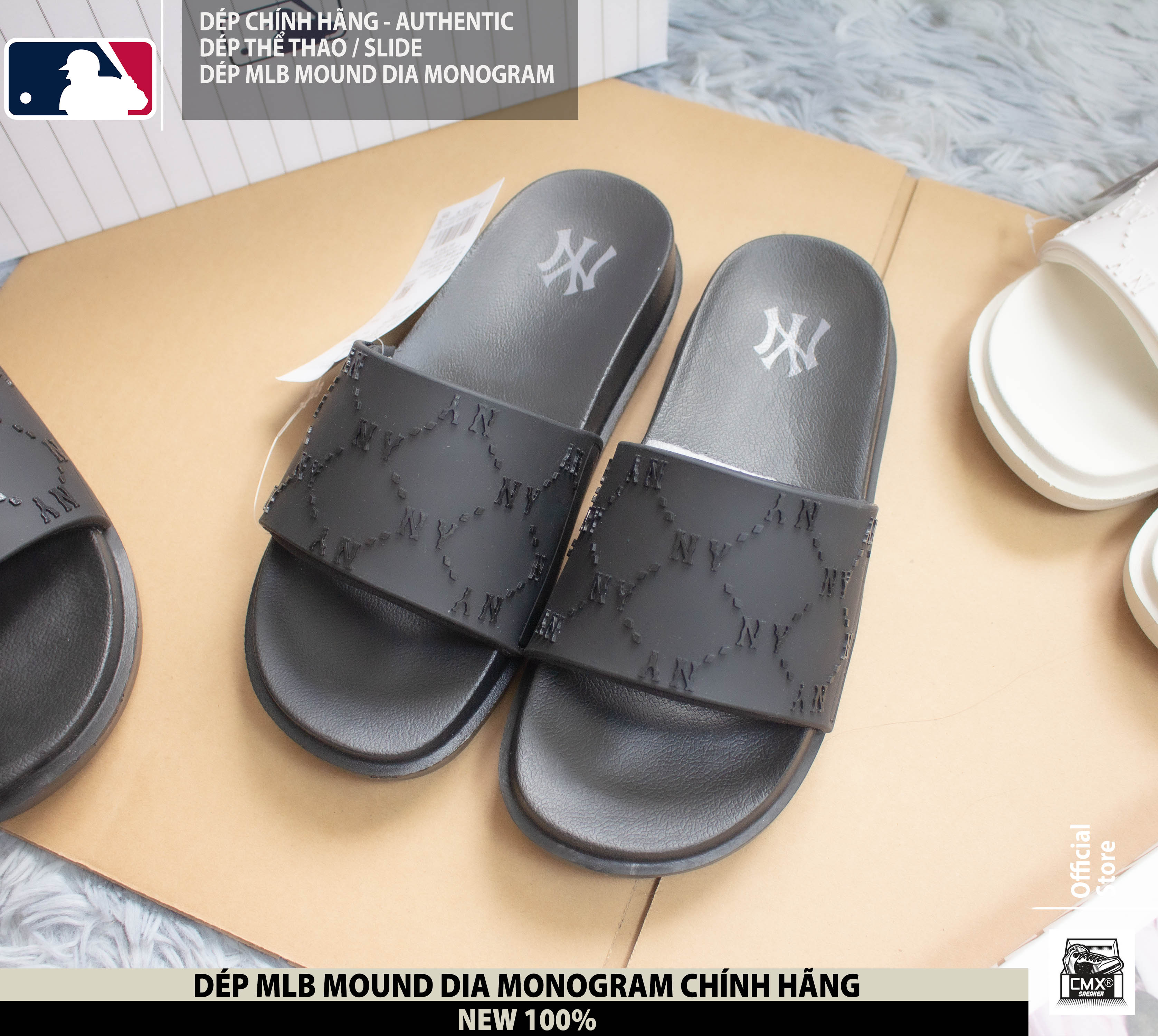 😘 [ HÀNG CHÍNH HÃNG CÓ SẴN CẬP NHẬT THƯỜNG XUYÊN ] Dép MLB CHUNKY MOUND DIA MONOGRAM - REAL AUTHENTIC 100%