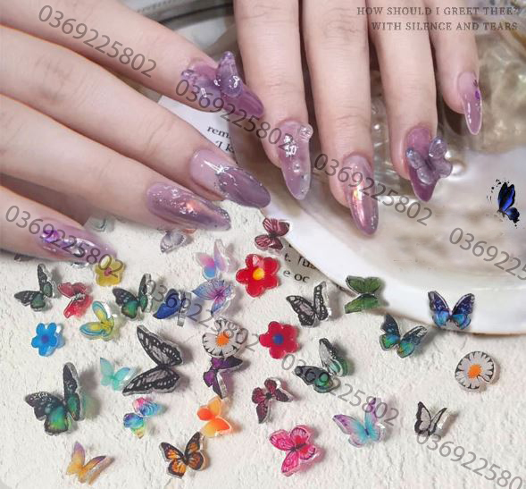 Hũ 5 bướm DIY mẫu ngẫu nhiên trang trí móng