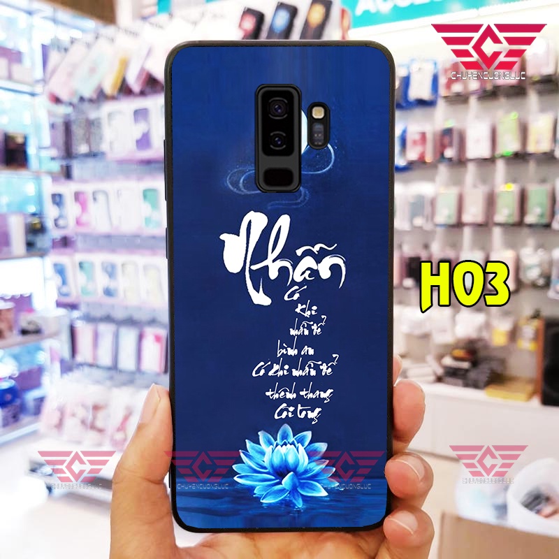 Ốp lưng samsung S8, S8 plus, S9, S9 plus Thư pháp bằng kính
