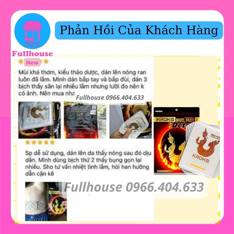 [FreeShip+Quà] Miếng Dán Giảm Mỡ, Miến Dán siêu Tan Mỡ Bụng Kroko Detox Thái Lan (Gói 5 Miếng)