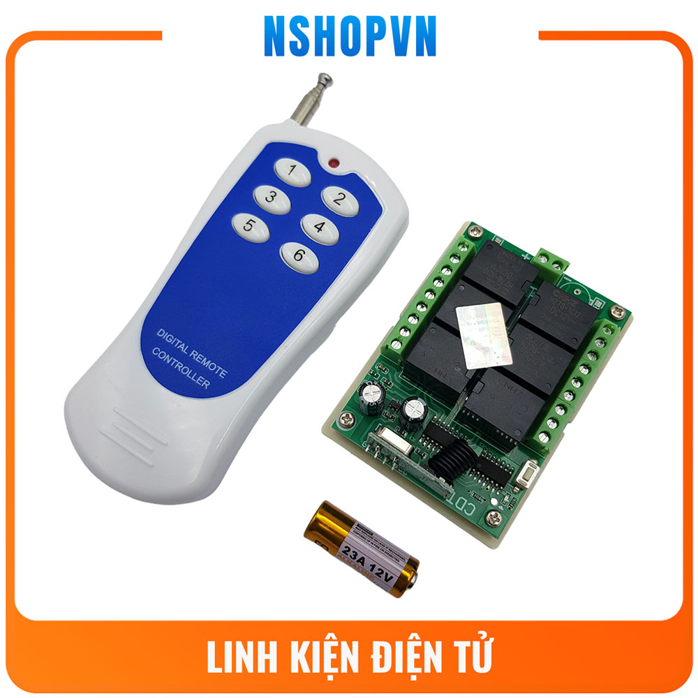 Mạch điều khiển rf 315mhz 6 kênh kèm remote 1000m