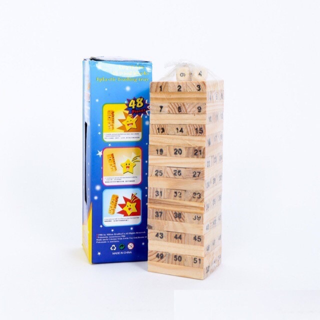 Bộ đồ chơi rút gỗ 54 thanh loại 5cm