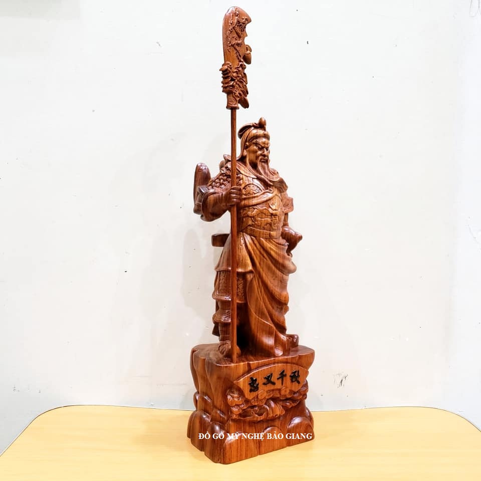 Tượng quan công gỗ hương cao 40 cm
