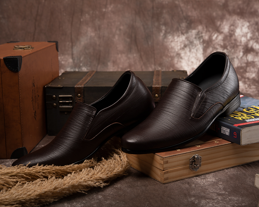 [8cm] shoes height increasing Men T&TRA S970 brown stripe