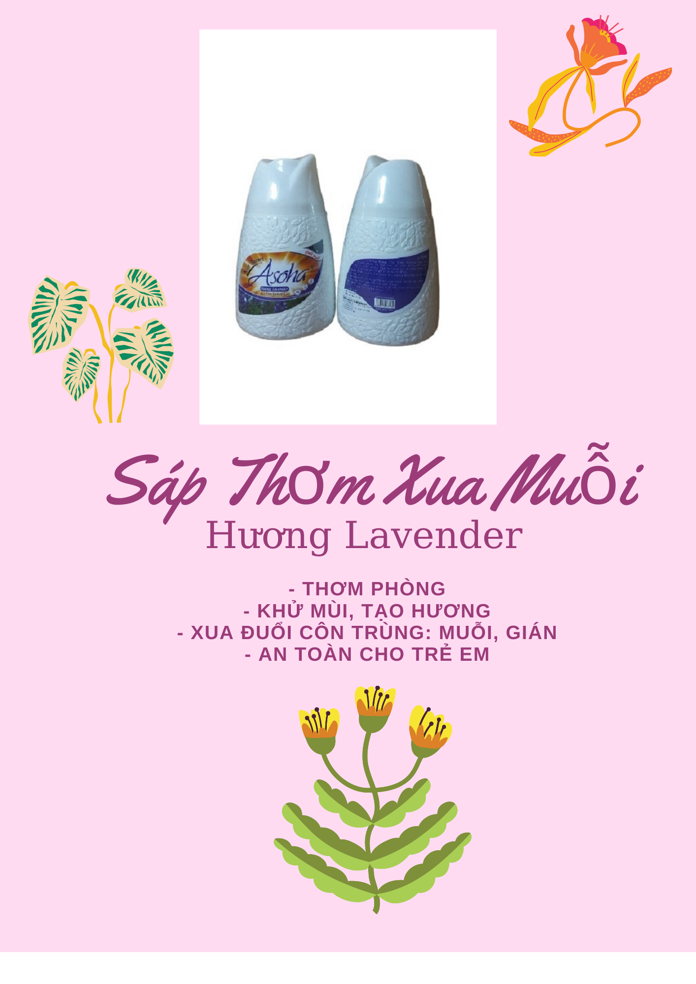 Combo 3 hũ sáp thơm đuổi muỗi 250g