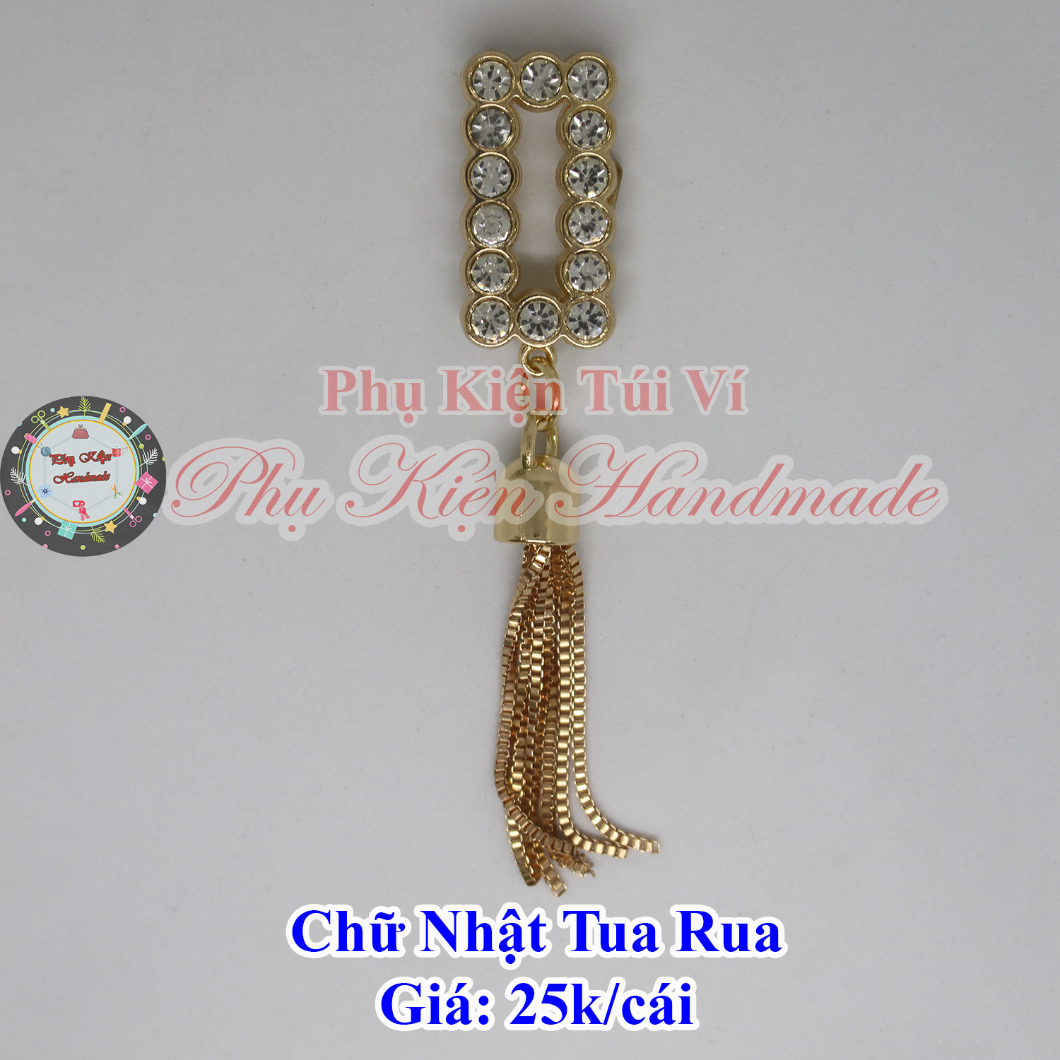 Mạc chữ nhật tua rua làm túi xách