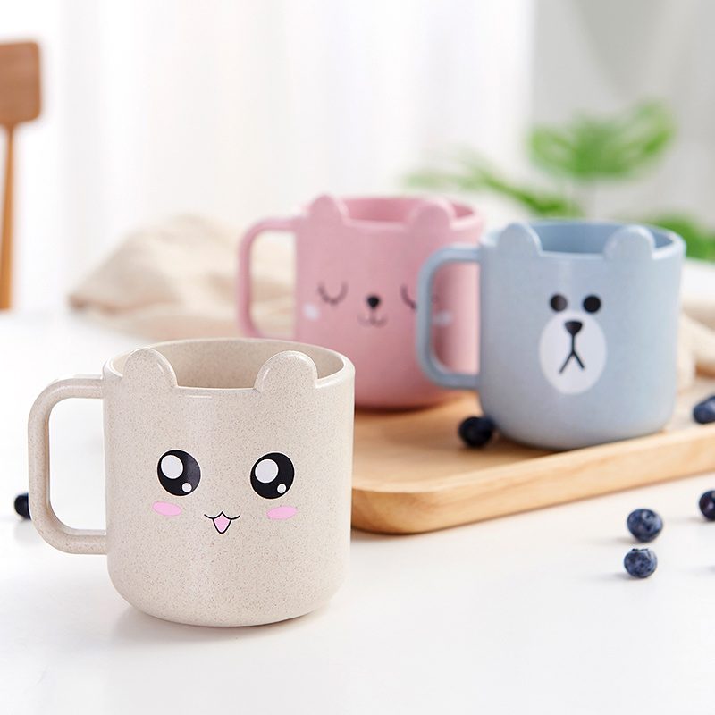 (Tặng Thìa Và Dĩa )Khay Ăn Dặm Lúa Mạch Chia Ngăn Hình Thỏ  KIDOTA