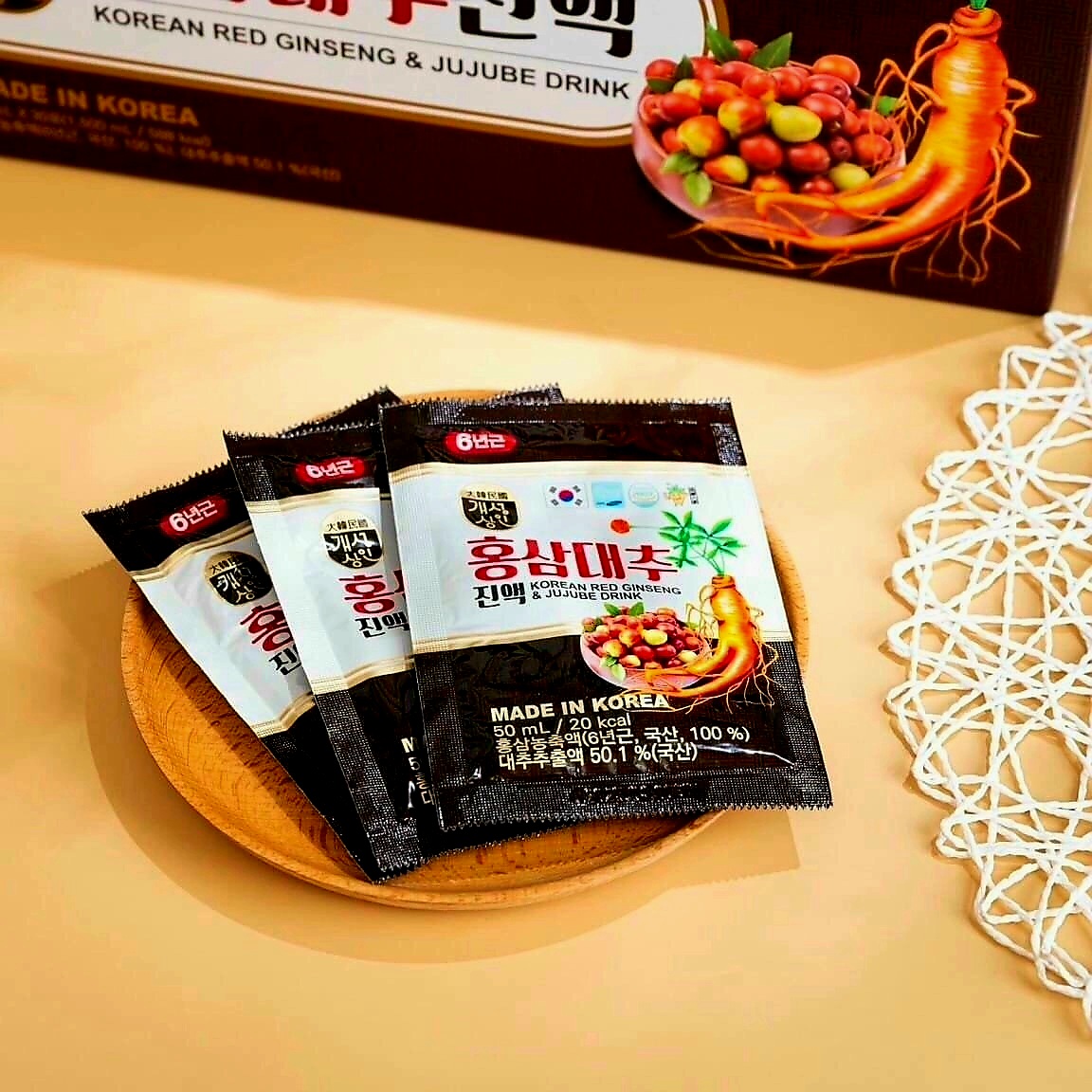 Siêu phẩm hồng sâm táo đỏ 50ml x 30 gói