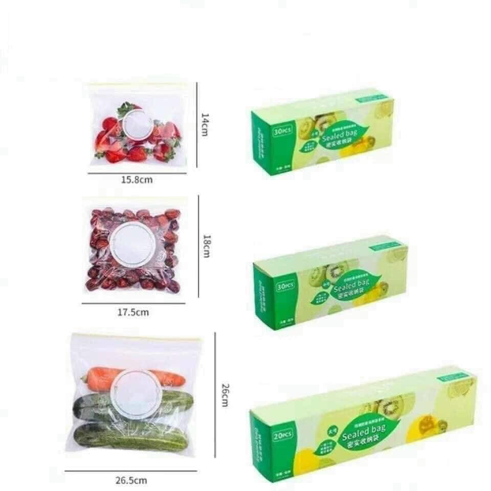 Set 3 hộp túi zip đựng thực phẩm có khoá(combo 80 túi)