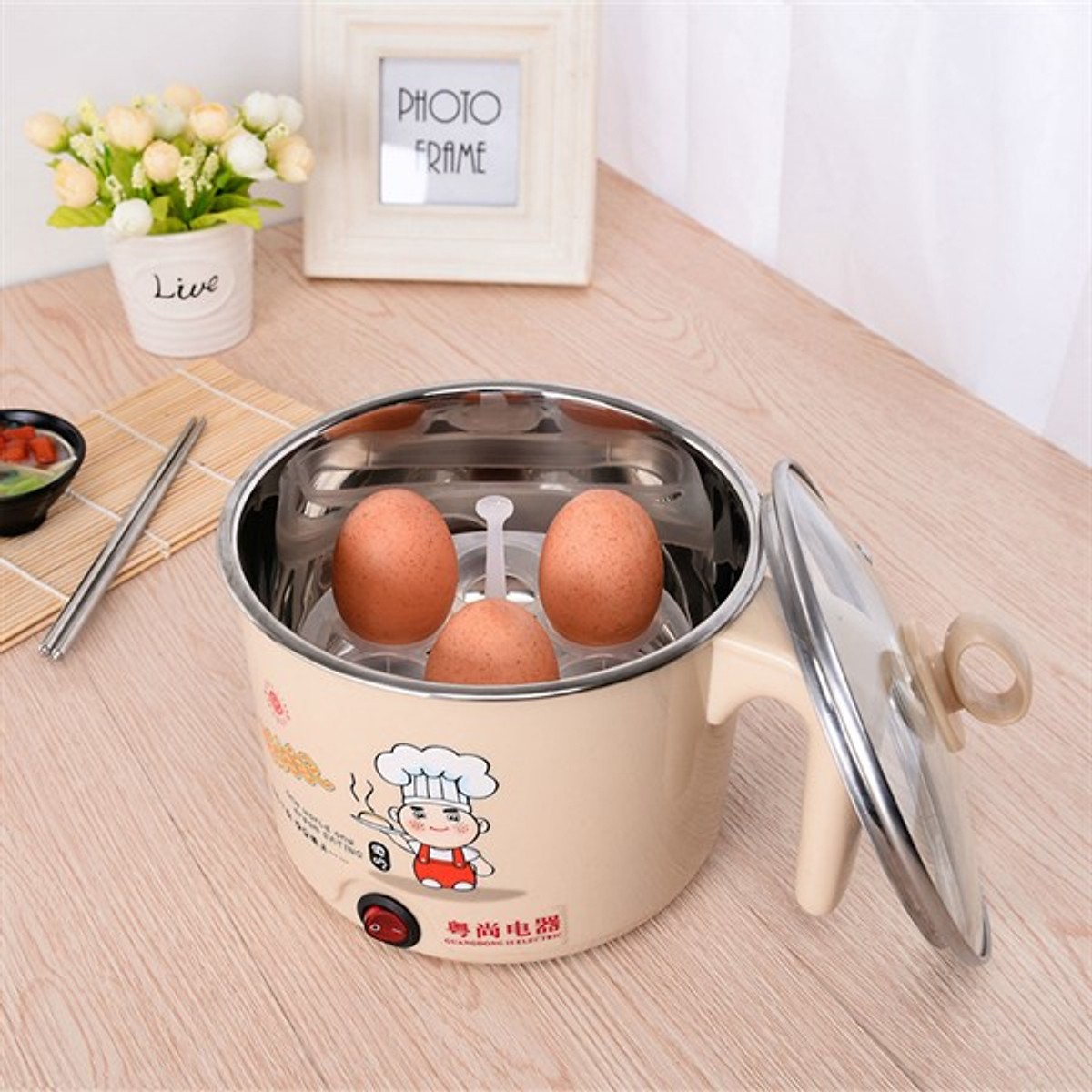 [TẶNG KÈM XỬNG HẤP HOẶC KHAY HẤP TRỨNG] CA NẤU MÌ KIÊM NỒI LẨU MINI VÀ HẤP THỨC ĂN