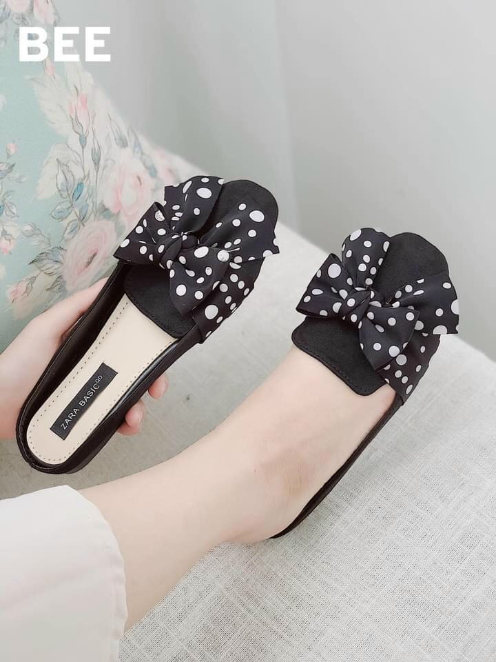 Giày sục nơ chấm bi - Hàng hot kèm ảnh thật