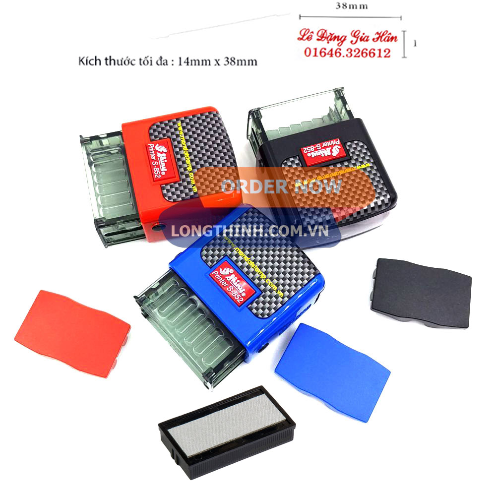 [HCM]Tampon (khay mực) Shiny S-852-7 (dấu 1/2 dòng) kích thước 14x38mm