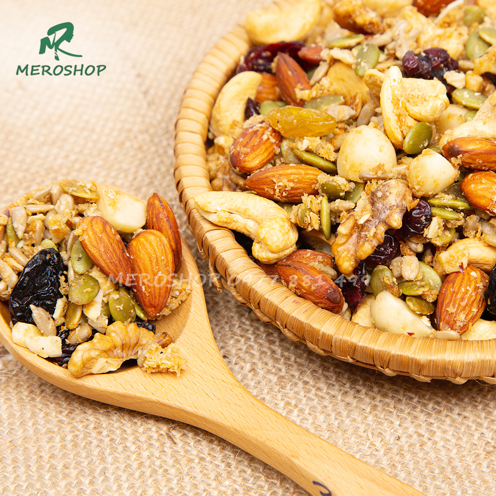 500GRAM GRANOLA SIÊU HẠT 100% HẠT NƯỚNG MẬT ONG