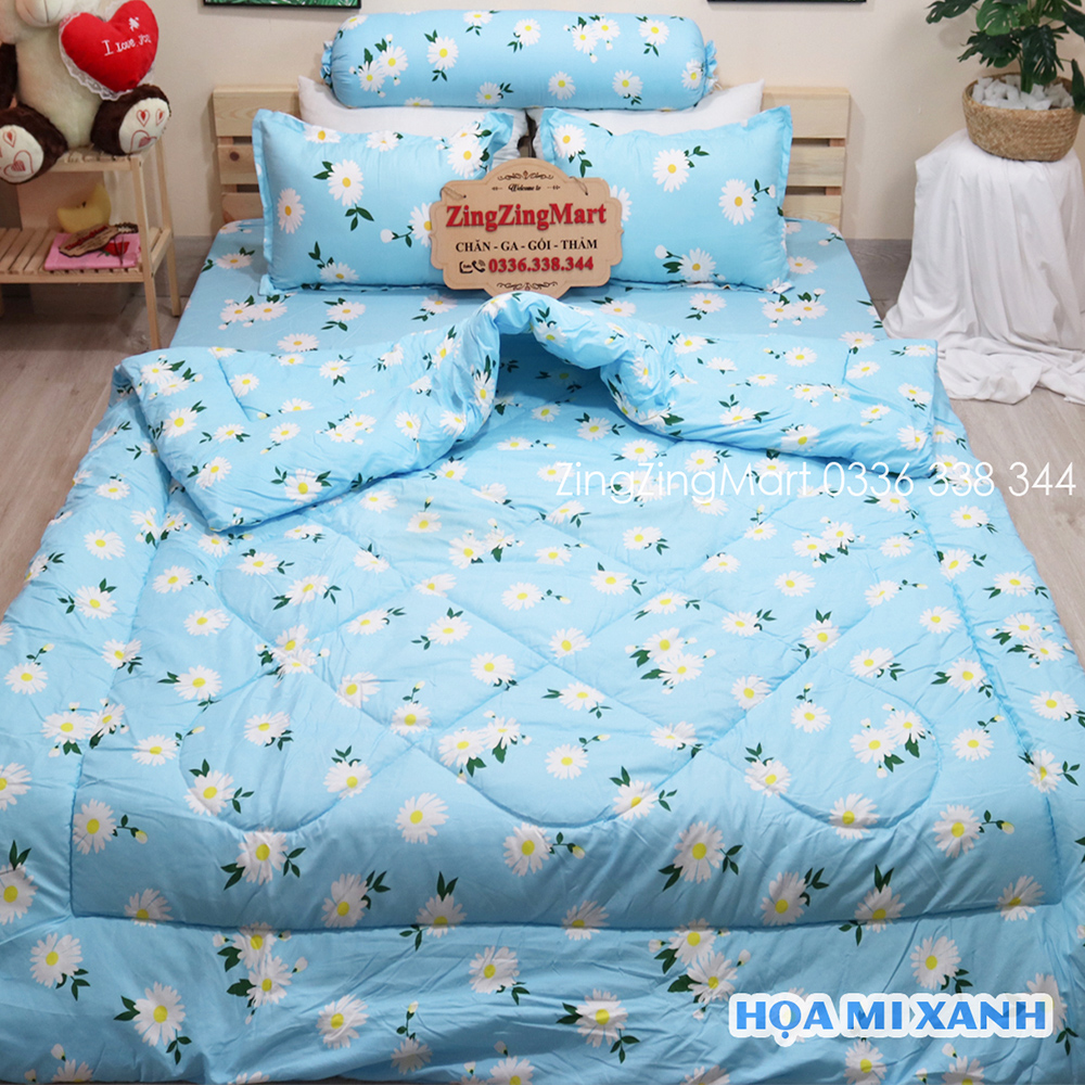[CHĂN PHAO] Bộ 5 món Chăn Phao Ga Gối chất liệu Poly Cotton [Được lựa chọn mẫu] [ 1 Chăn phao + 1 Ga chun + 2 Vỏ gối nằm + 1 Vỏ gối ôm ]