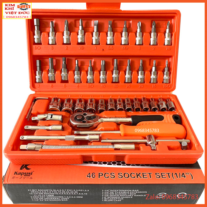 Bộ dụng cụ sửa chữa 46 chi tiết -bộ 46 món nhật bản kapusi