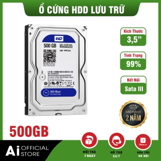 Ổ cứng HDD 3.5 Western Blue 500GB -Tặng cap SATA3 - Mới trên 99% thumbnail