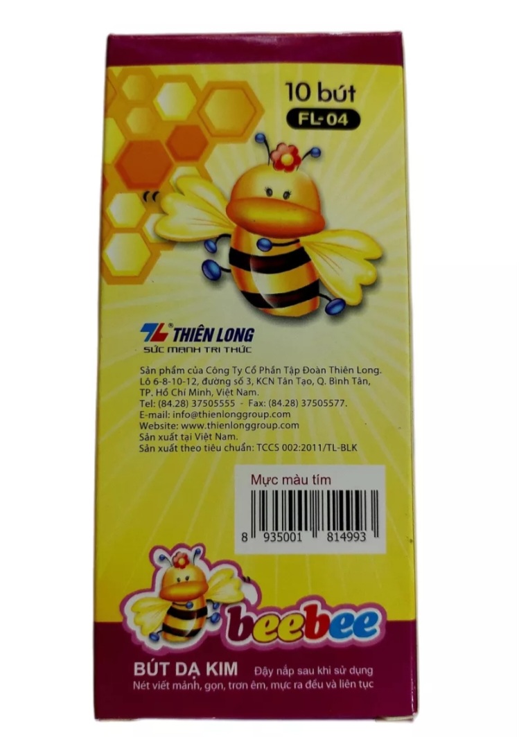 Bút Dạ Kim Tím Thiên Long FL-04 BeBe Nét 0.5ml Học Sinh