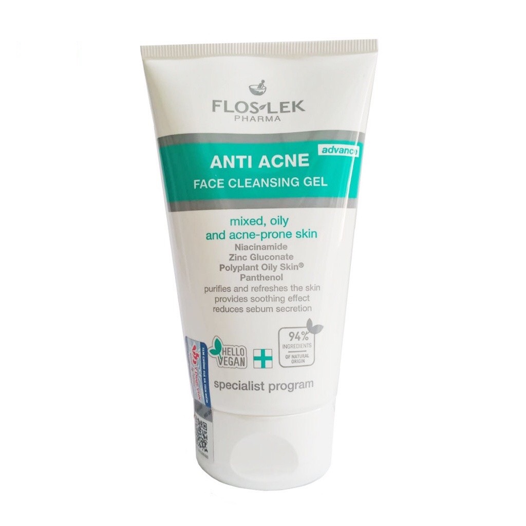 (CHÍNH HÃNG) Sữa Rửa Mặt Floslek Anti Acne Bacterial Face Cleansing Gel Cho Da Nhờn Mụn
