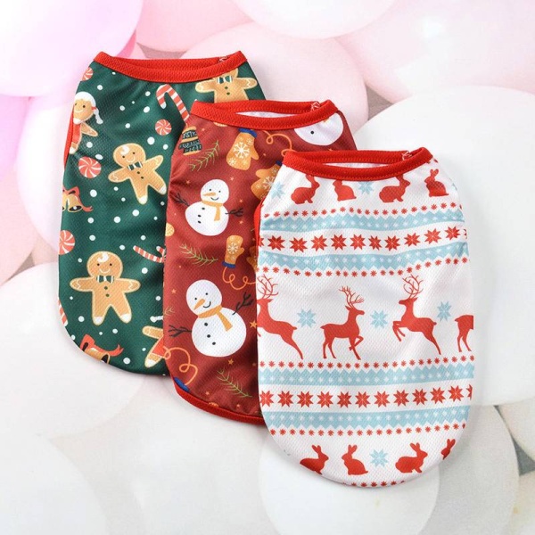 Christmas Dog Clothes Cotton Pet Clothing Hoodies For Small Dogs Cats Vest Shirt Puppy Dog Costume