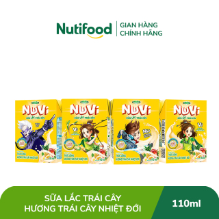 Lốc 4 hộp thức uống NuVi sữa lắc trái cây hương trái cây nhiệt đới (4 hộp x 110ml) thumbnail