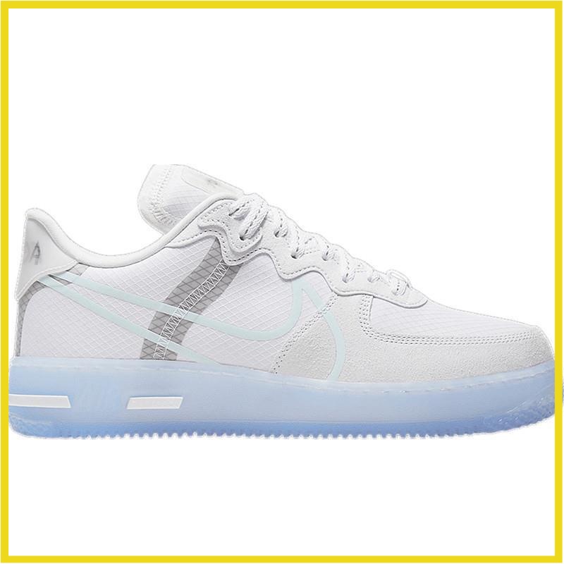 Giày AF1 React White Ice trắng đế dạ quang, Giày Thể Thao Sneaker AF1 Air Force 1 React Nam Nữ Full Box Bill