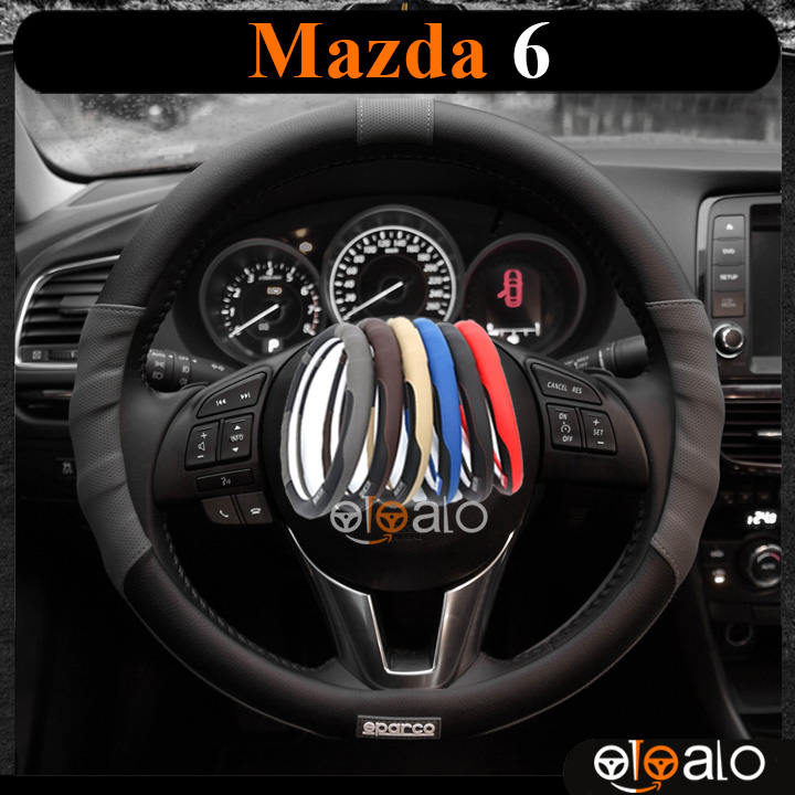Bọc vô lăng sparco mazda 6 da pu cao cấp - otoalo