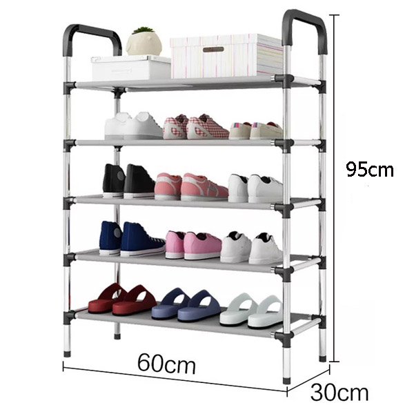 [ DÀY DẶN SIÊU CHẮC ] - LOẠI LỚN - KỆ GIÀY DÉP INOX 5 TẦNG - GIÁ ĐỂ GIÀY INOX 5 TẦNG - SURI STORE (TPHCM)