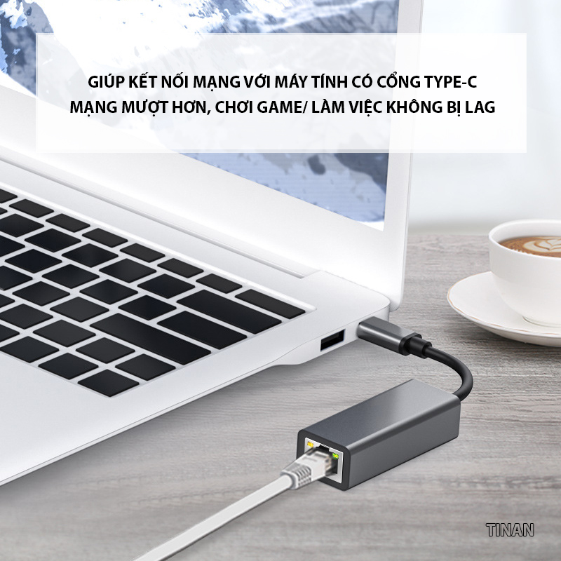 [1000Mbps] Bộ Chuyển Đổi TypeC Sang Cổng Mạng Lan Ethernet Cho Macbook
