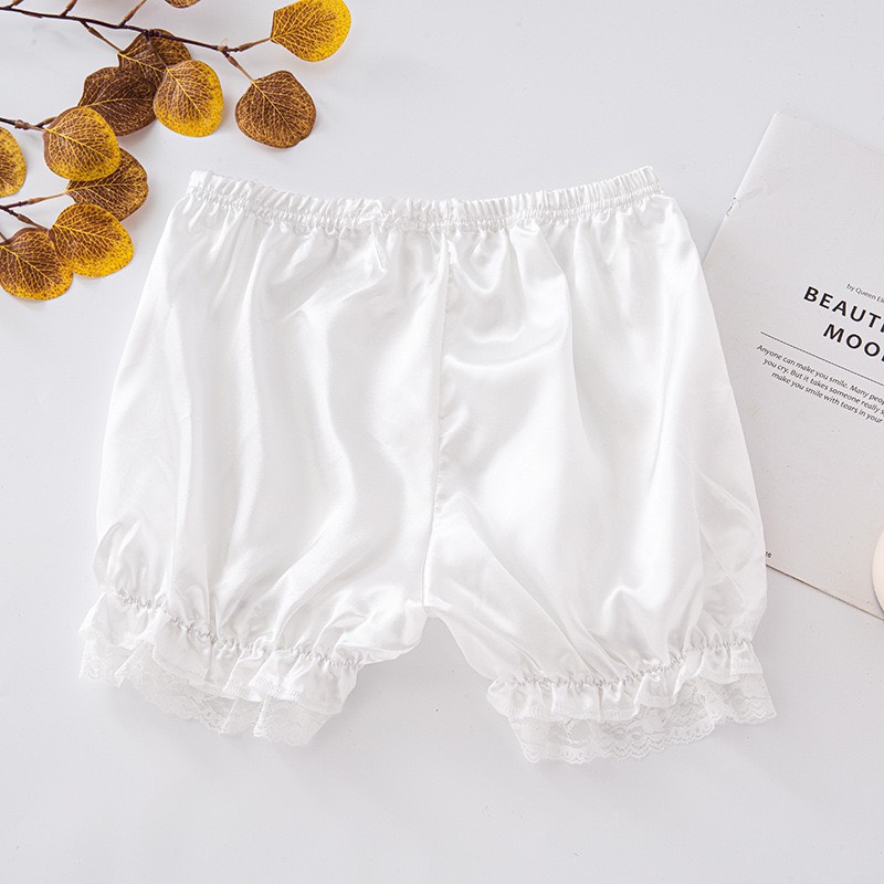 Quần ngủ đùi lụa viền ren mặc hè siêu mát