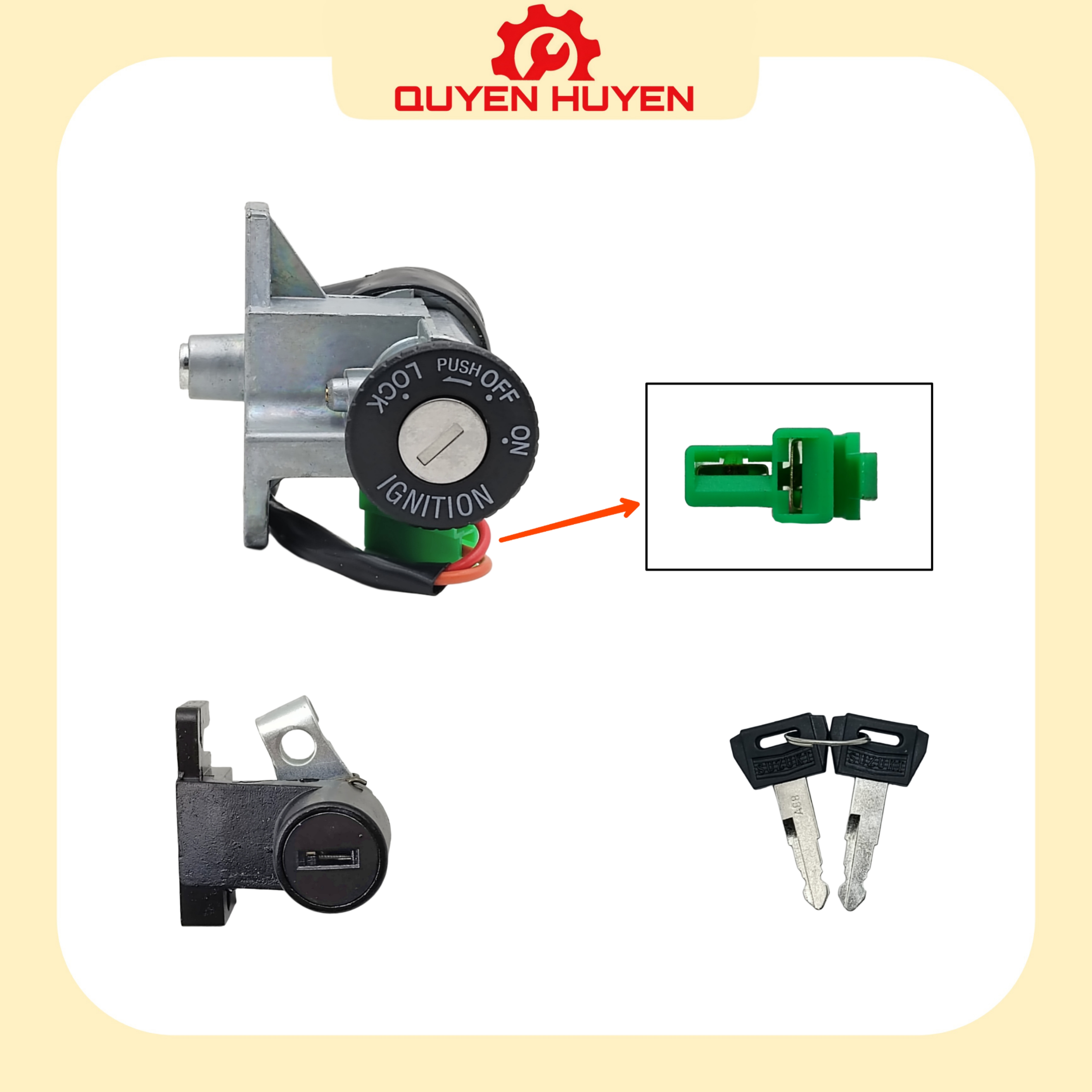 Bộ Ổ khoá xe máy Suzuki Viva 110 - 2 Cạnh