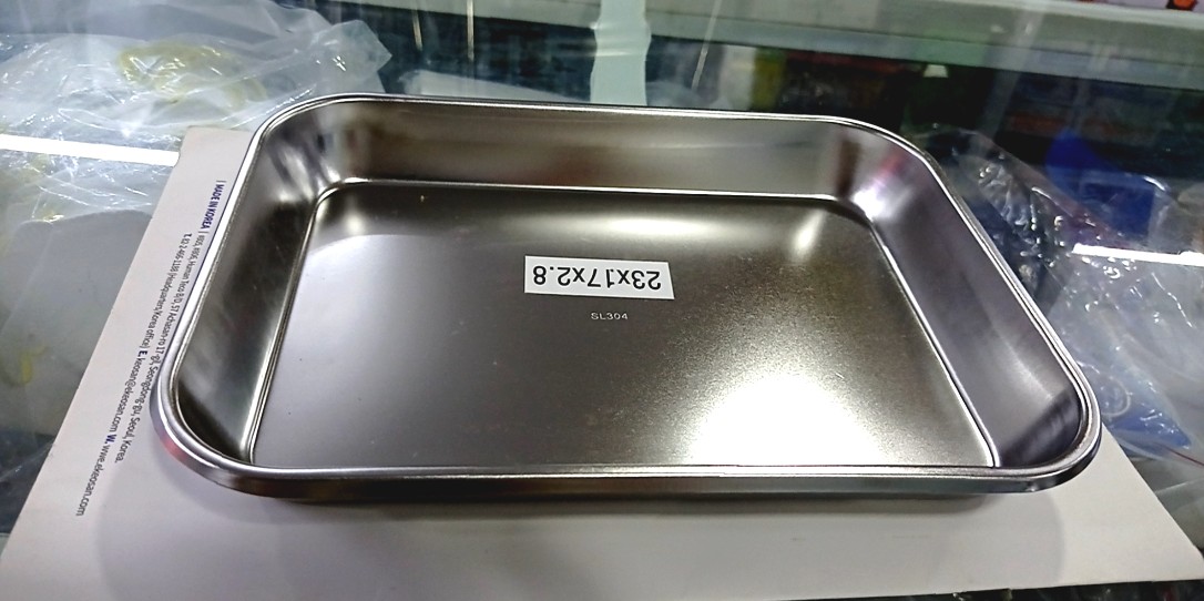 Khay chữ nhật dài inox 22x12x2,5