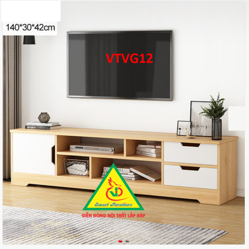 Kệ ti vi để sàn trang trí vtvg12 - nội thất lắp ráp viendong adv