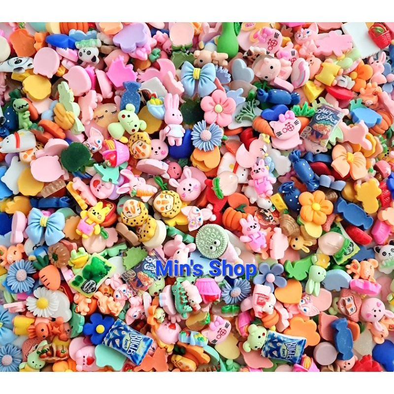 Set 100 charm/center nhám trộn nhiều mẫu xinh (có cả những mẫu ko có trong ảnh)