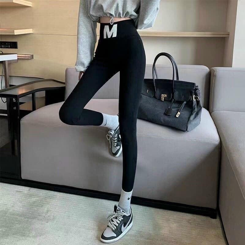Quần legging cạp chữ lưng cao gen bụng tôn dáng dễ mặc