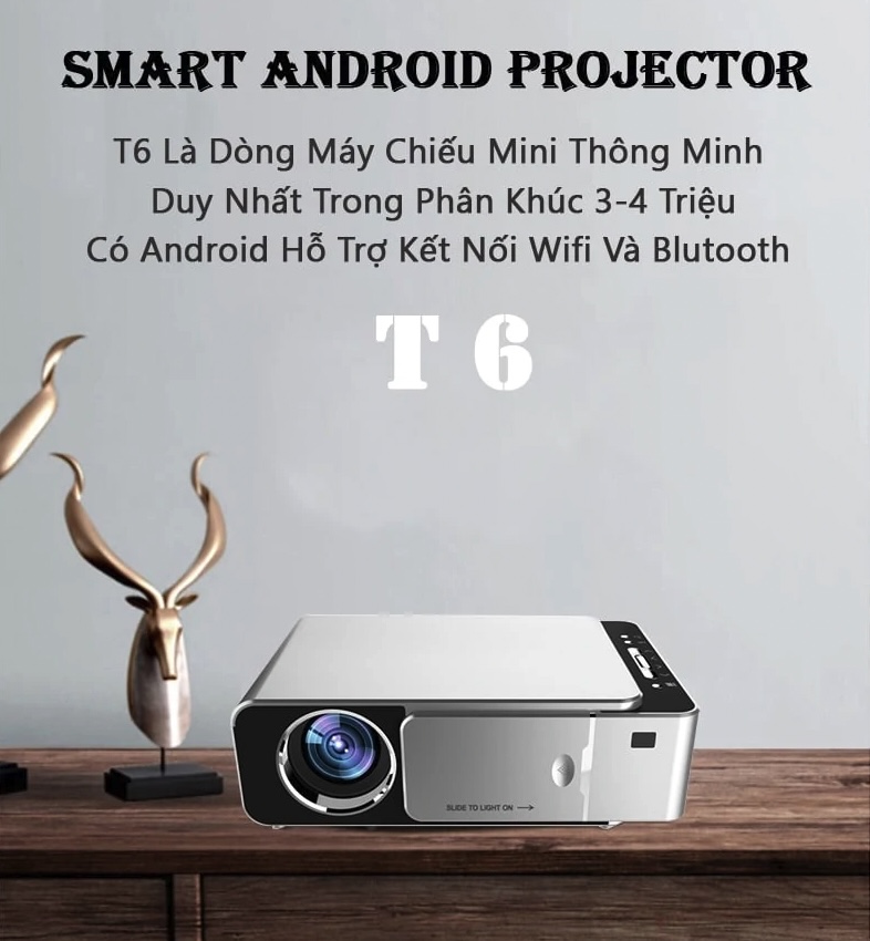PKTL Máy chiếu mini Android Wifi Thông minh - T6 Bản Cao Cấp