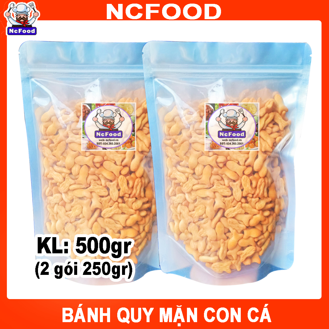Bánh Quy Mặn Con Cá 500G