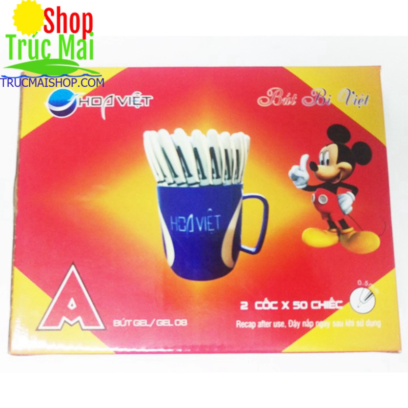 Cốc 48 bút chữ A Hoa Việt