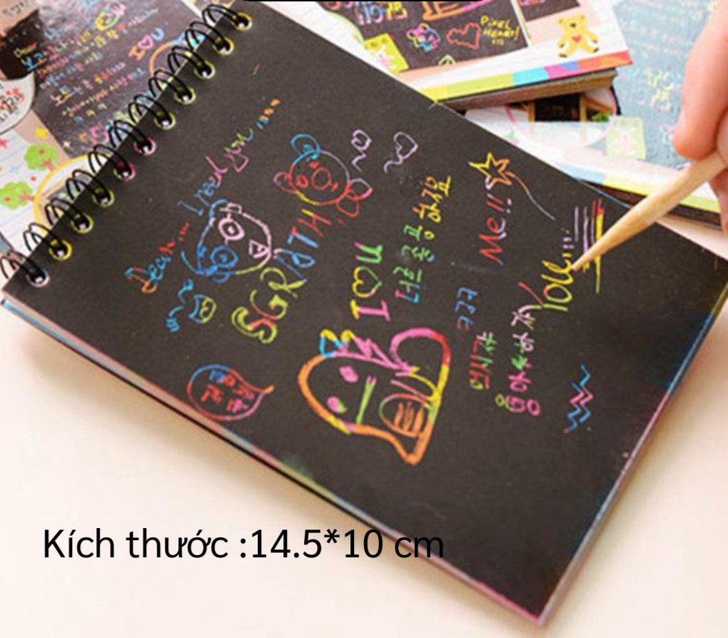 Sổ Scratch Note - Sổ Than Ma Thuật Cầu Vồng A6